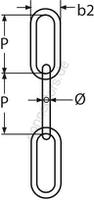 Chain, in form and measure to DIN 763