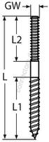 Dowel screw with left thread