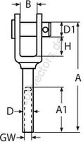 ESS jaw with internal thread, left thread