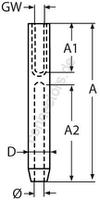 ESS swage stud with internal thread, left thread