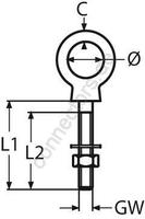 Eye bolt with metric thread