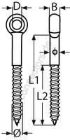 Eye bolt with wood thread