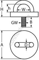 Eye plate, round type with thread