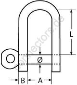 Flat shackle, semi round type