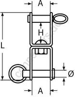 Jaw and jaw flat swivel shackle