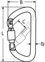 Karabinerhaken mit Einpunkt-Sicherung - Aluminium