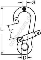Karabinerhaken mit Spezialverschluss und Kausche