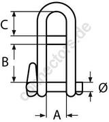 Key pin shackle with bar