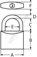 Marine padlock, brass-chrome-plated; shackle: AISI 316, inside: brass-nickle-plated