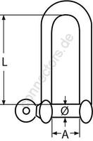 Rundschäkel lange Form mit unverlierbarem Bolzen