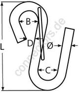 S-hook with gate