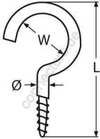 Schraubhaken, gebogen