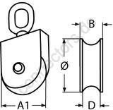 Single block with brass bushing