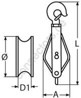 Single block with brass bushing