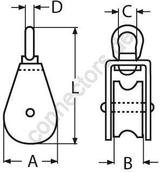 Single block with brass bushing und small sheave