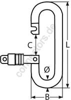 Spring hook opening mouth – self lock nut 