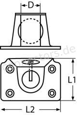 Stanchion base 90°