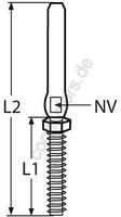 Swage stud with nut, right thread