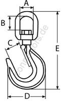 Trailer hook with swivel