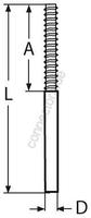 Welding stud with right thread