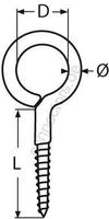 Винт нержавеющий с петлёй/ушком
