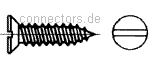 Countersunk head tapping screws with slot - DIN 7972 / ISO 1482