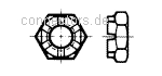 Kronenmuttern niedrige Form - DIN 937 / ISO 7038