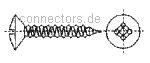 Raised Countersunk head tapping screws with cross recessed - DIN 7983 / ISO 7051